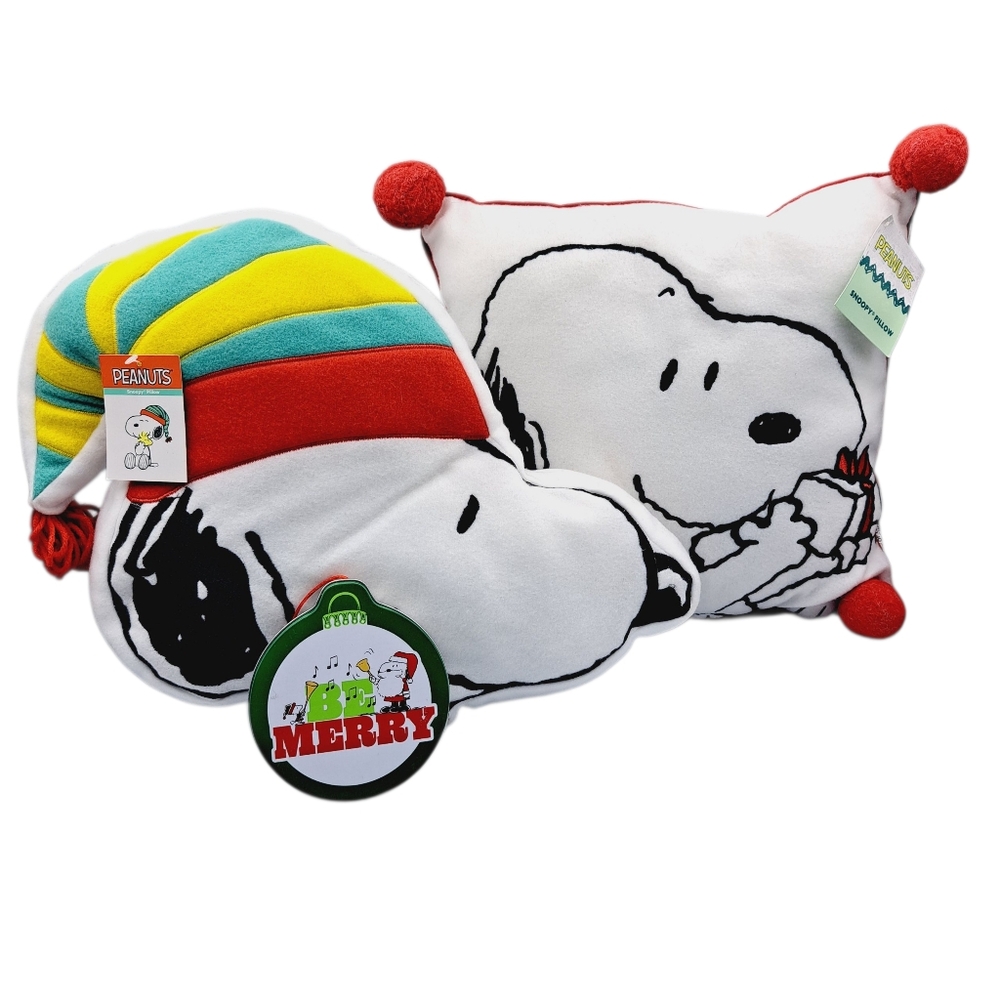 Peanuts Holiday Snoopy Decor Pillows And Tin Ornament
